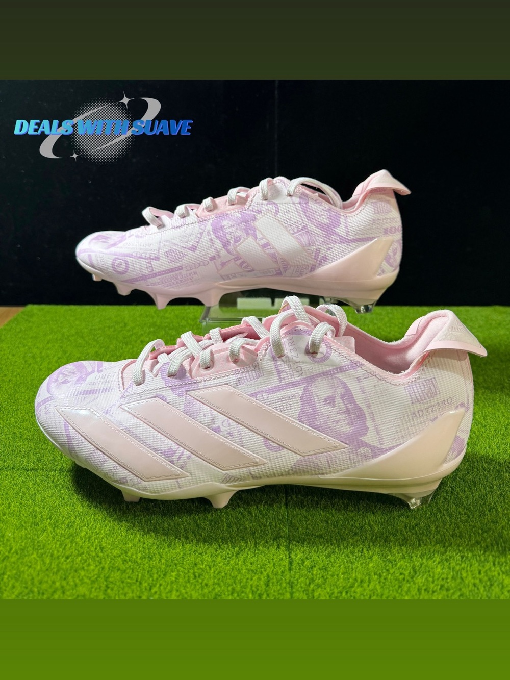 Adizero Electric II Currency Neutral Pink Football Cleats jq6683 Men’s Size 8